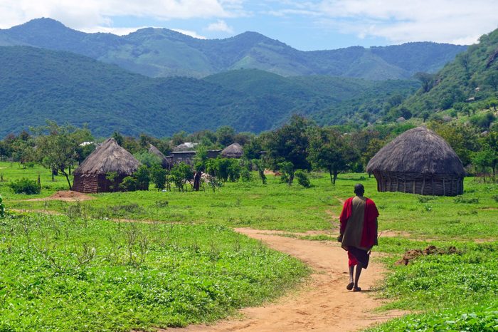 Masai man in Masai village, northern Tanzania
