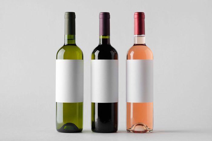 Wine Bottle Mock-Up - Three Bottles. Blank Label
