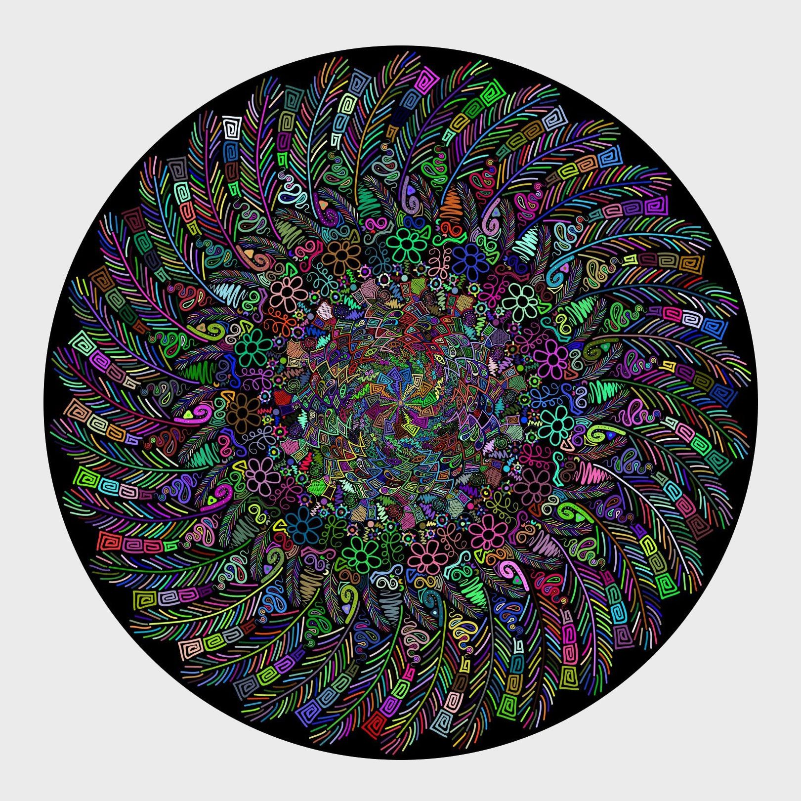 Round Indian Feather Puzzle 