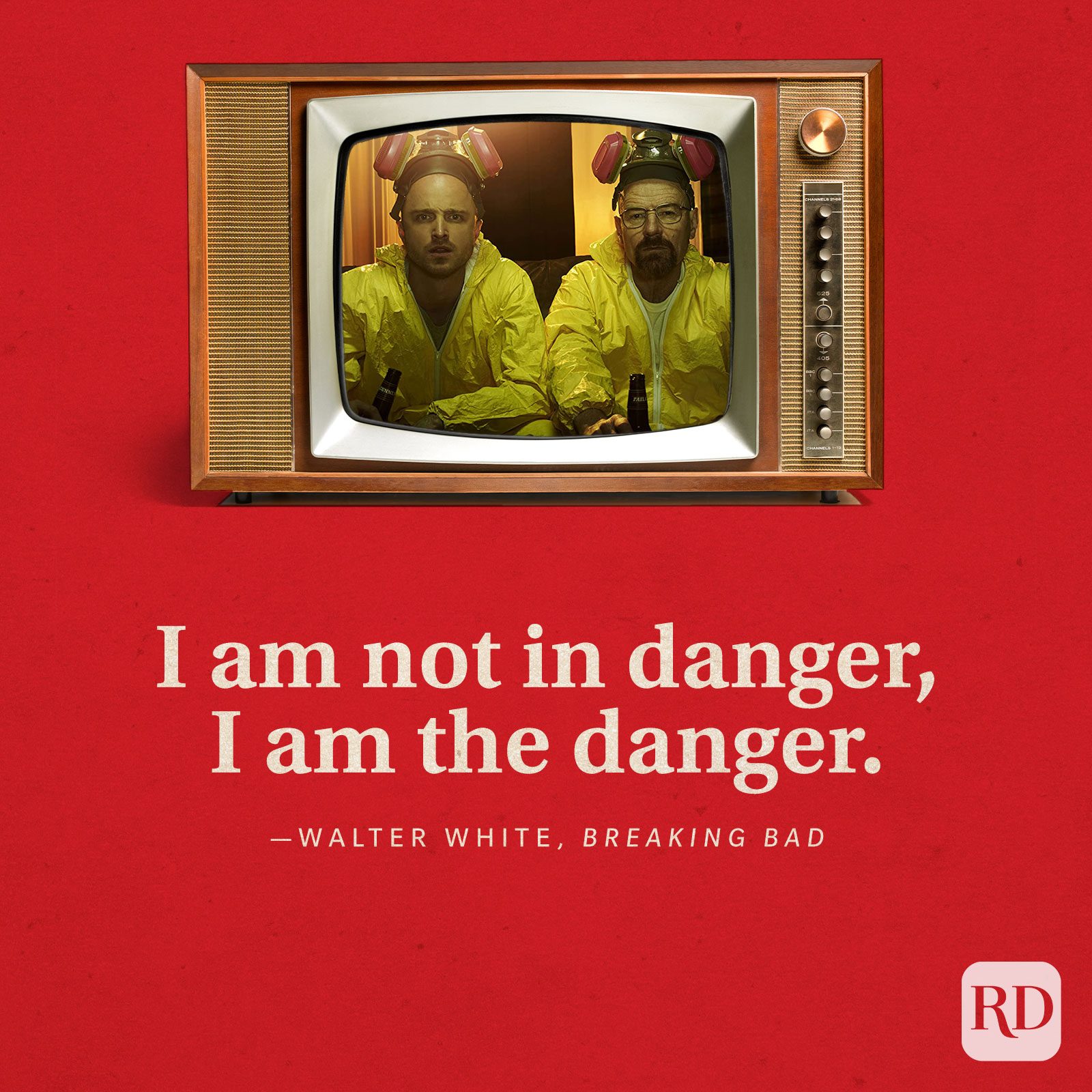  “I am not in danger, I am the danger.” -Walter White in Breaking Bad.