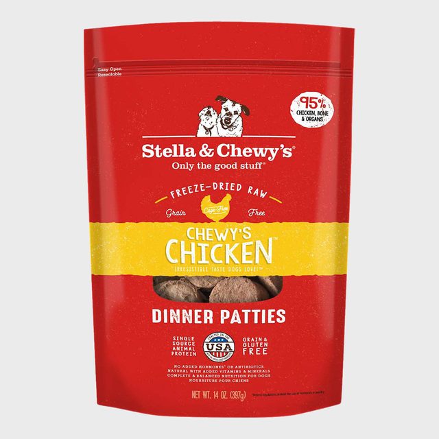 Dog food bag labeled 