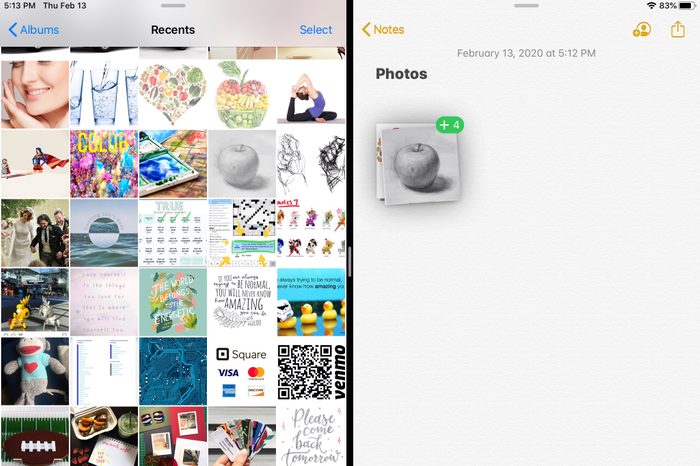 ipad screenshot drag and drop muliple items