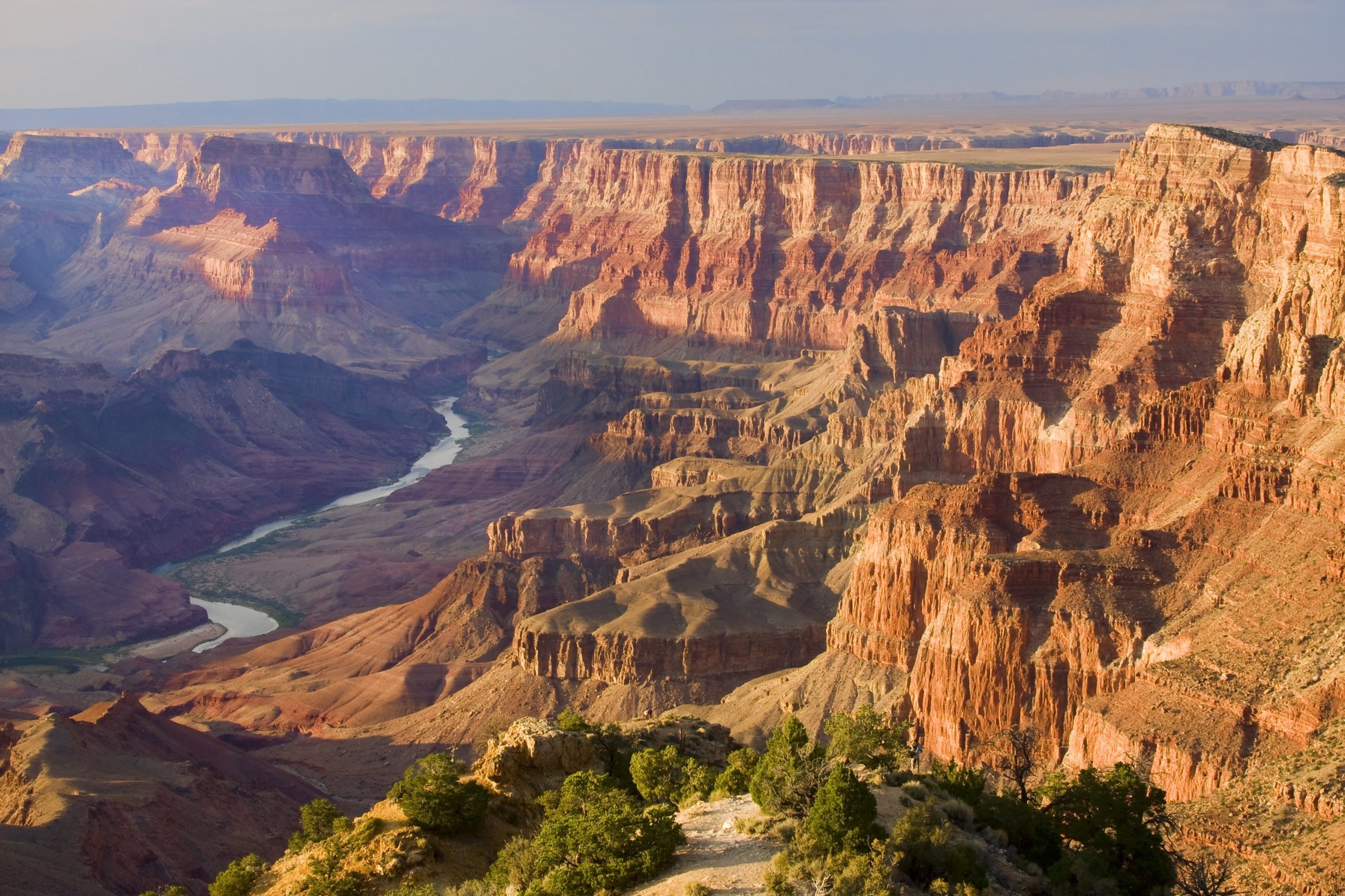 Grand Canyon landscape at dusk viewed from desert