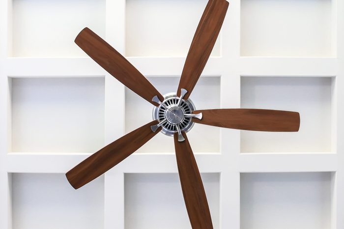 Fan on Box Beam Ceiling