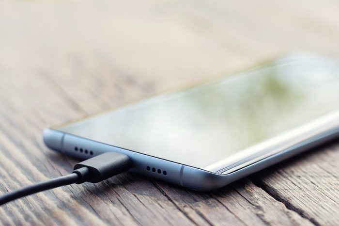 Smartphone is charging