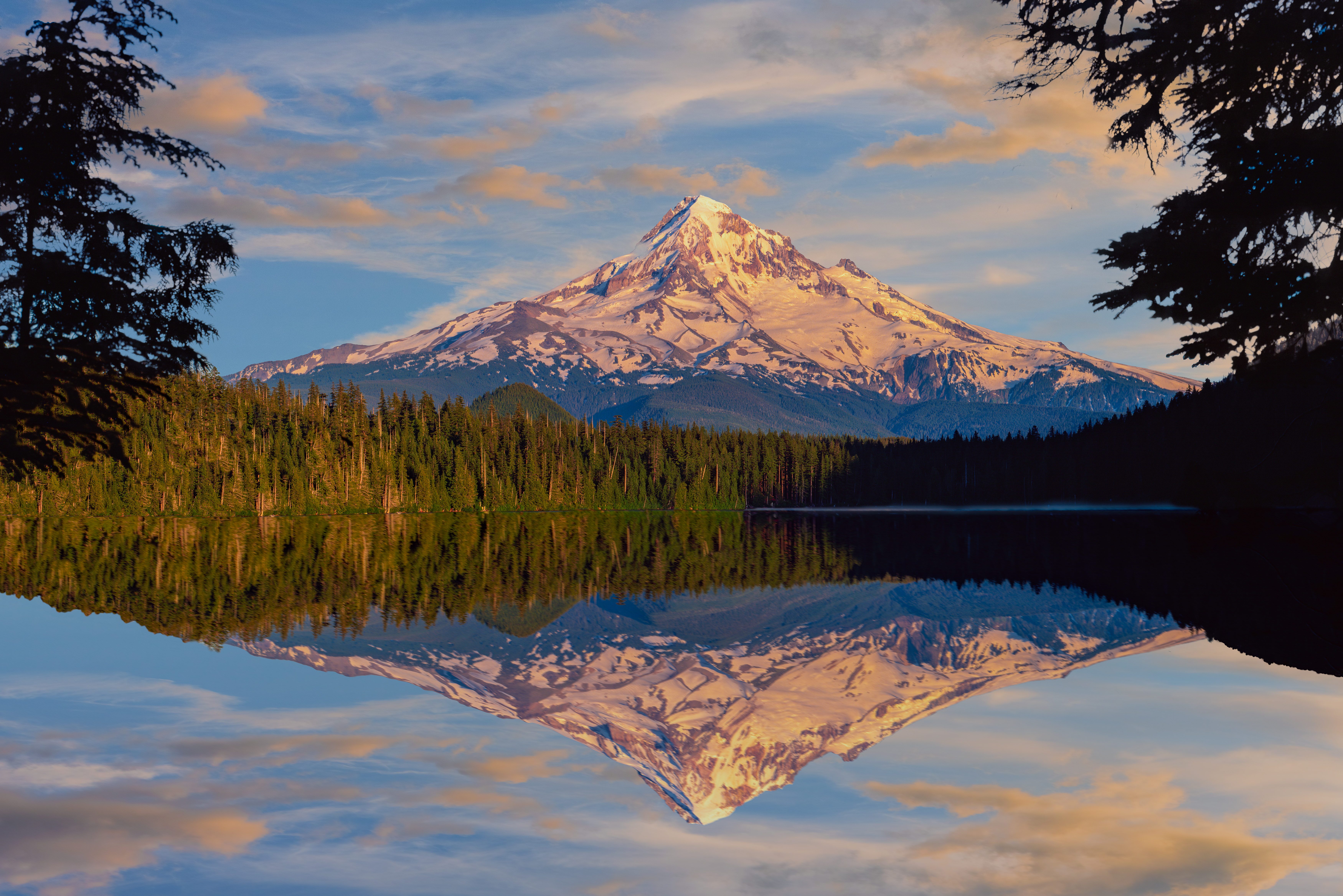 Spring morning in the Cascade Range with Mt. Hood, OR