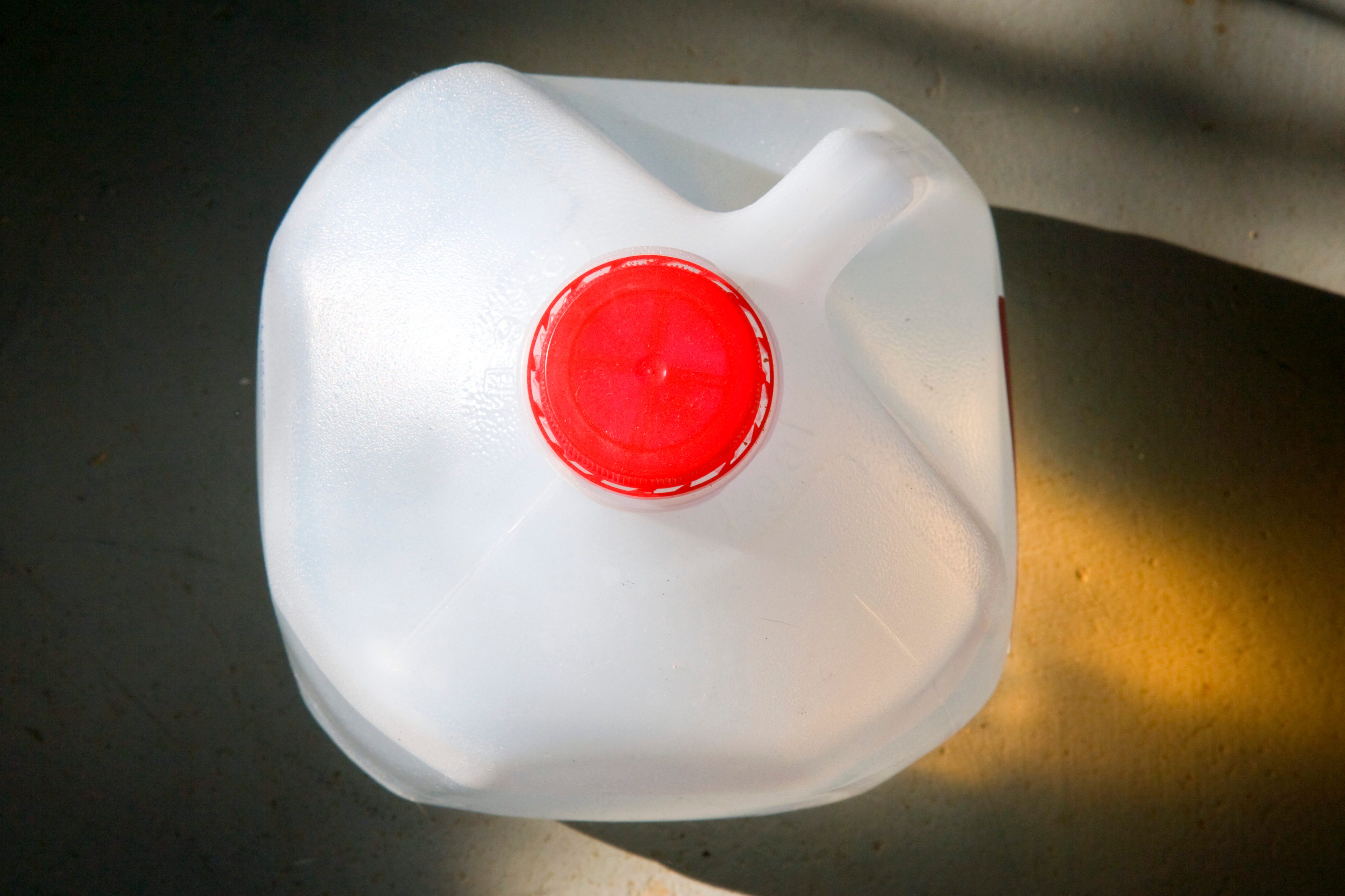Overhead of Plastic Gallon Water Jug