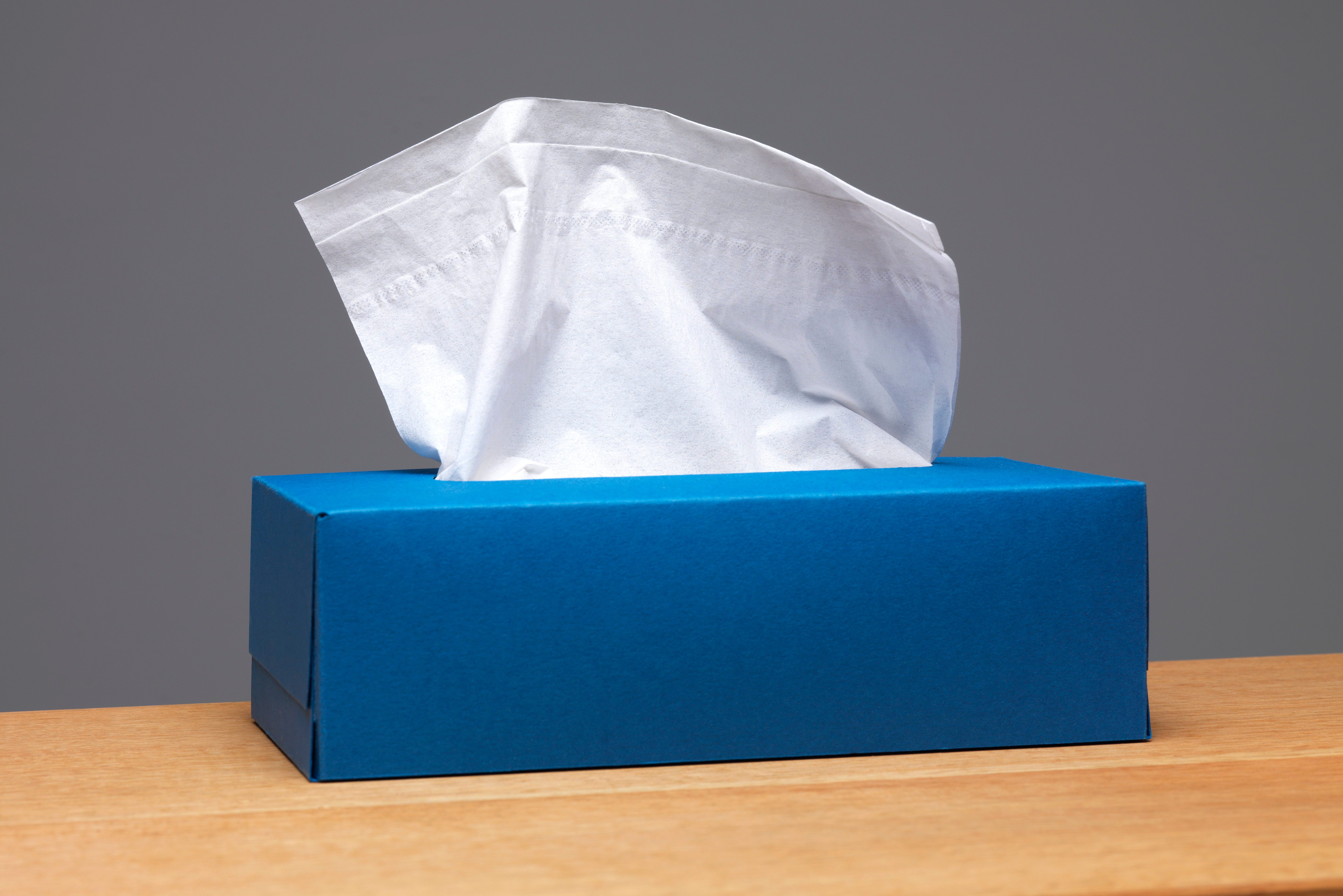 blue tissue box