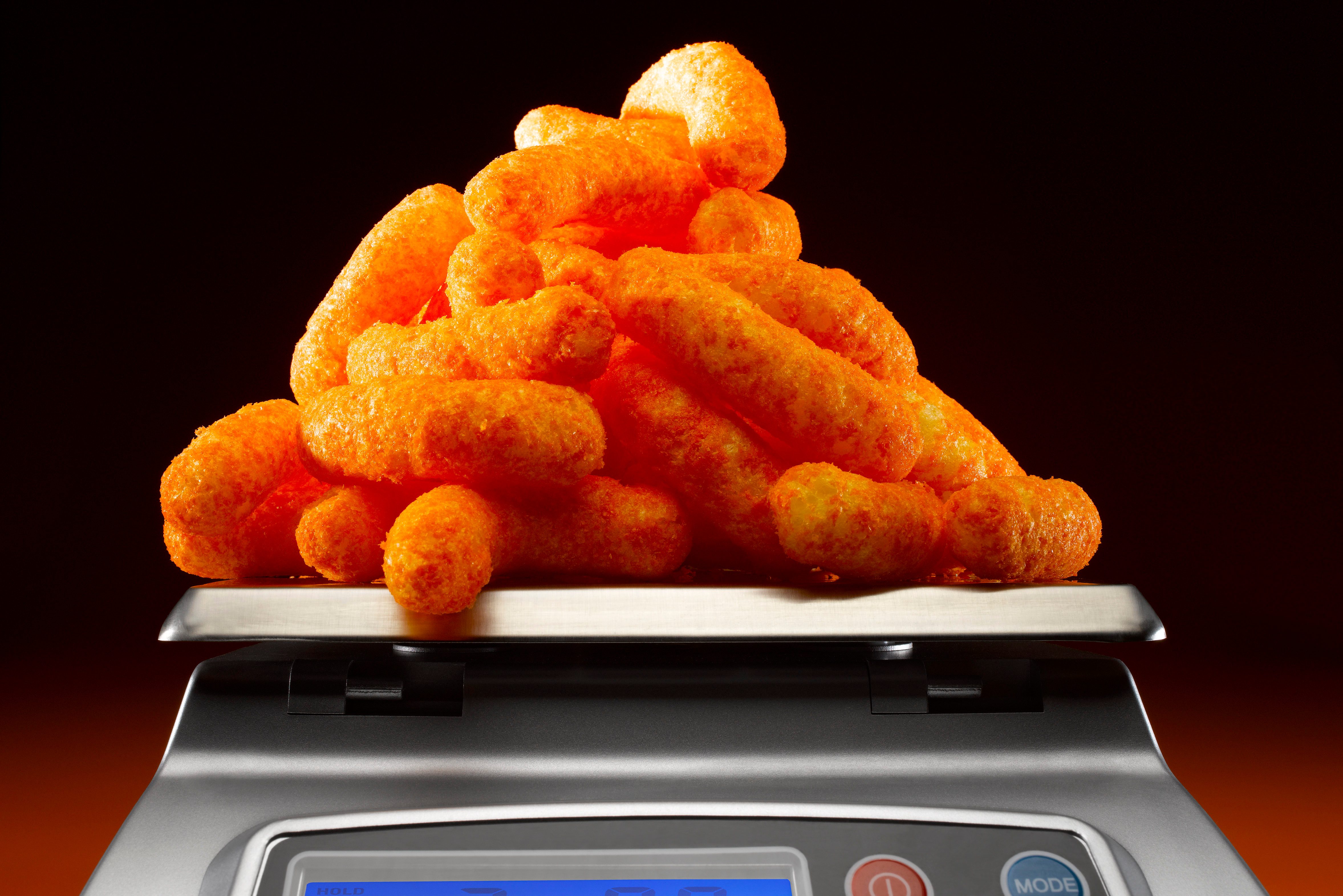 Cheese Curls on Scale