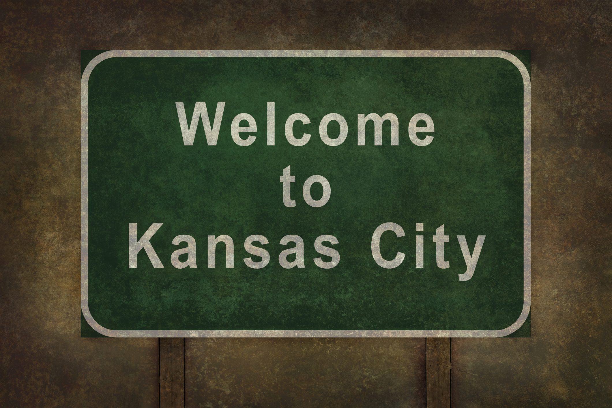 Welcome to Kansas City roadside sign illustration