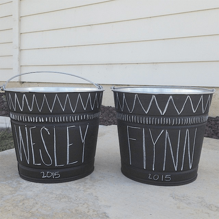 Bucket Chalk Easter Basket Via Howe Chic Instagram