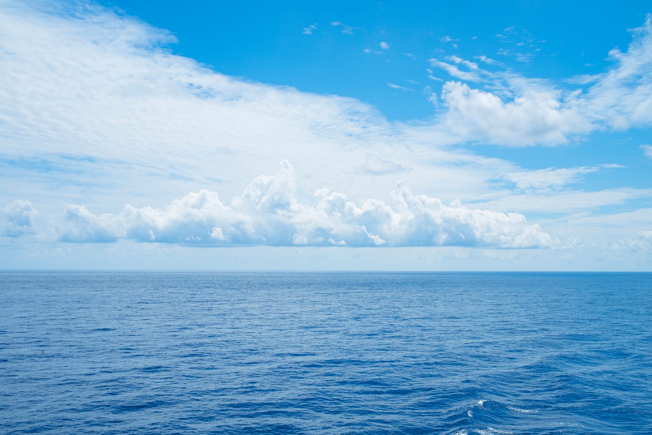 Calm Atlantic Ocean and Clouds off the Coast of Bermuda
