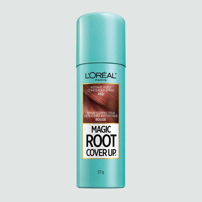 A teal spray can labeled 