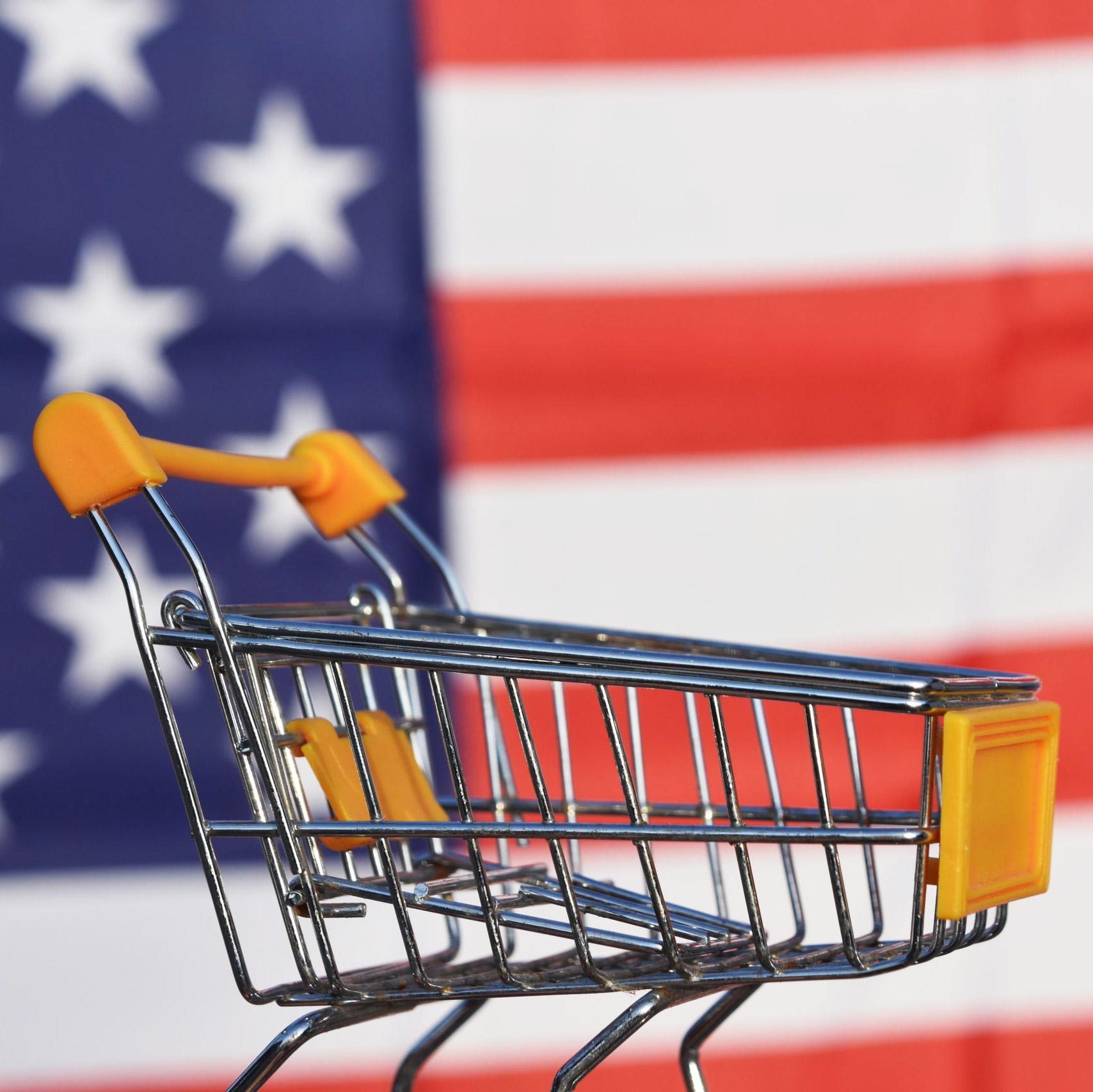 Shopping Cart, US Flag
