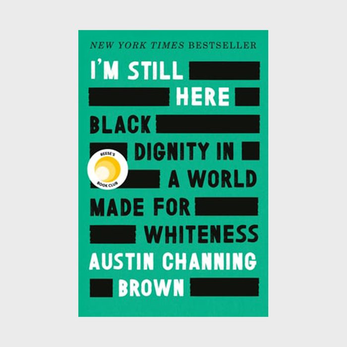Book cover displays text with black blocks on a green background, featuring the title 