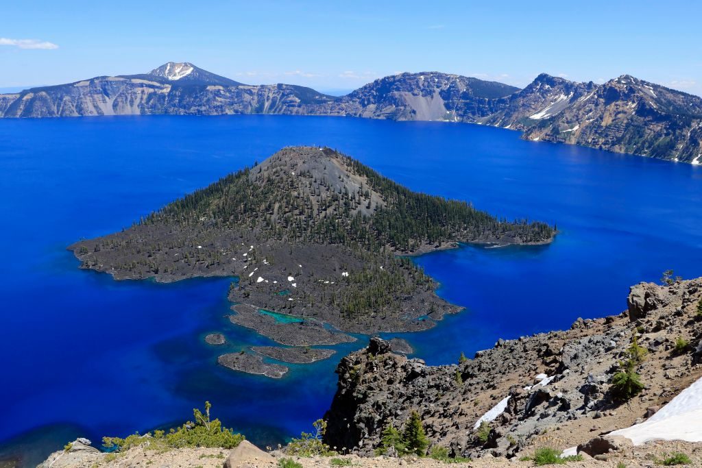 Wizard Island in Crater Lake National Park Oregon