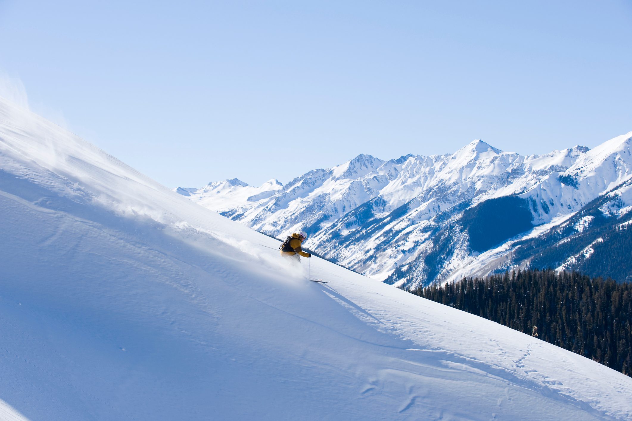 Man skiing in Aspen, Colorado.