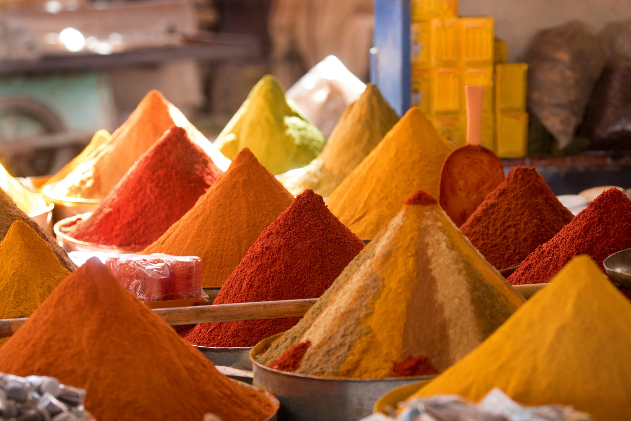 Spices for sale in market.