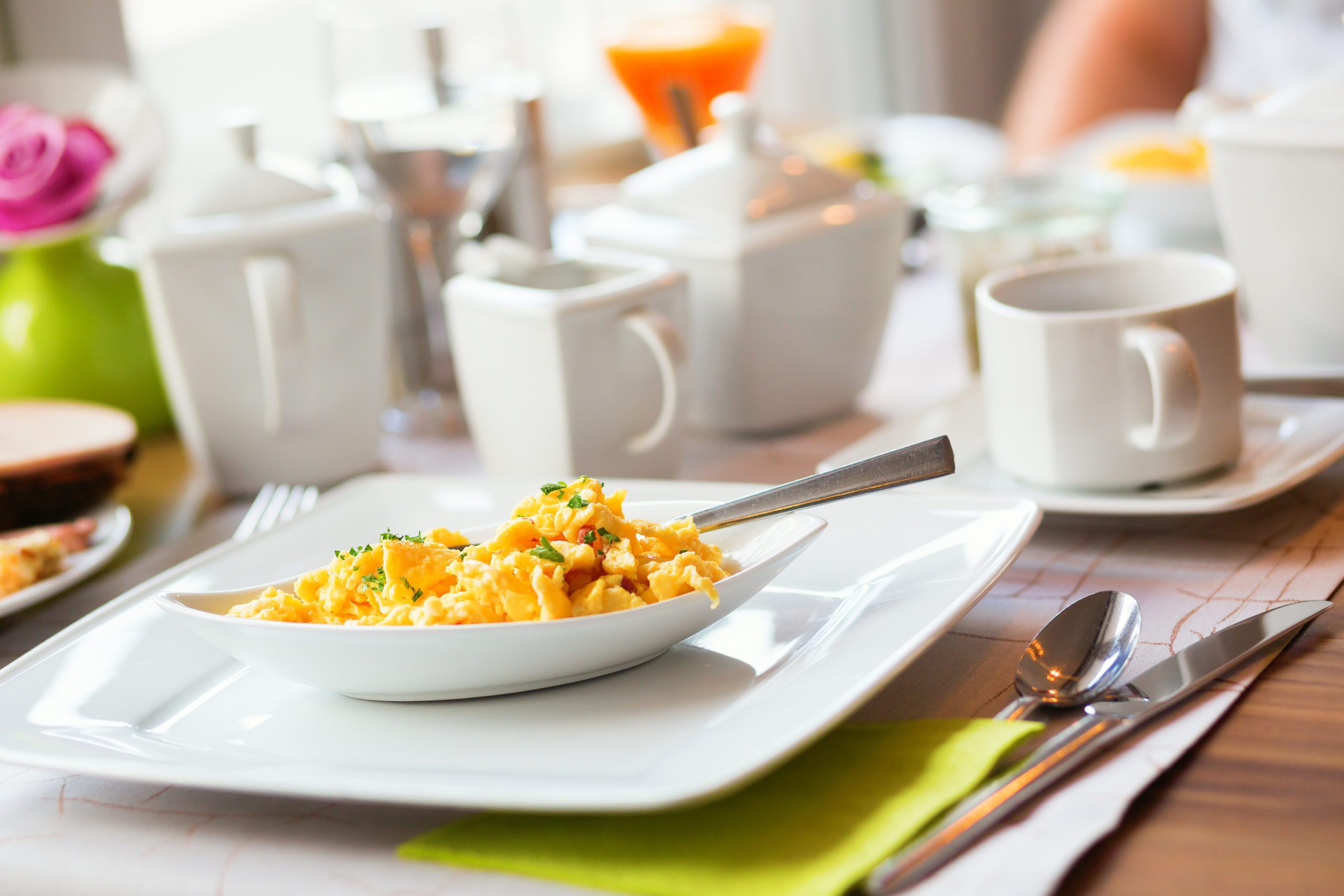 Delicious omelette served for breakfast