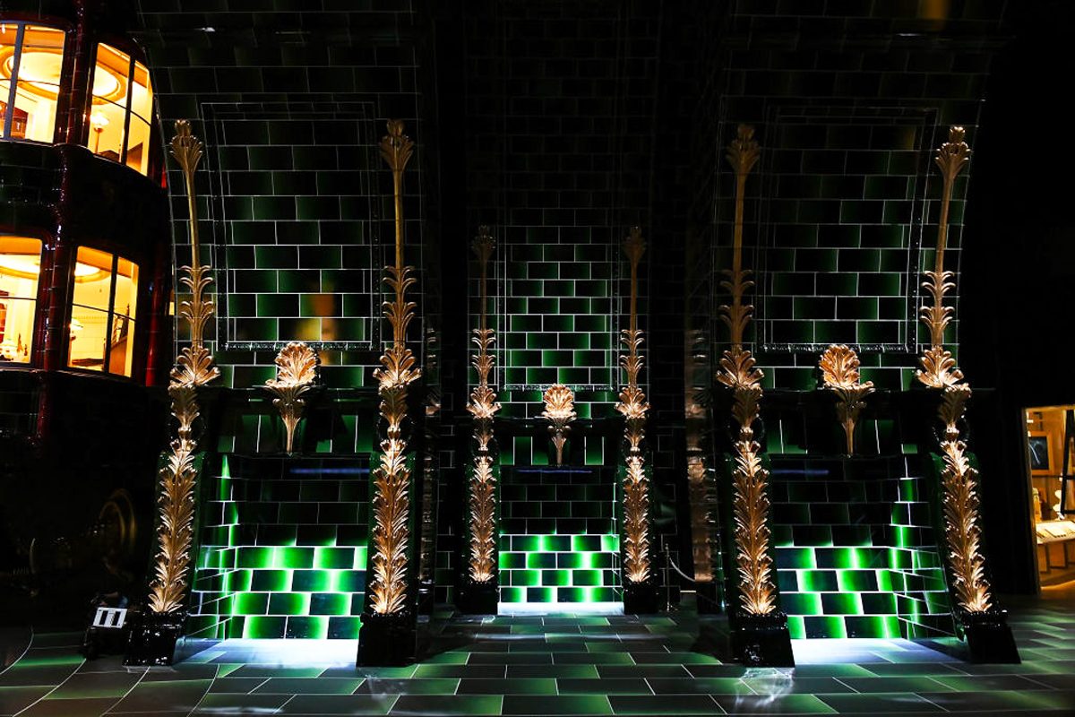 A general view of Ministry of Magic, fire place, during a media preview of Warner Bros. Studio Tour Tokyo - The Making of Harry Potter
