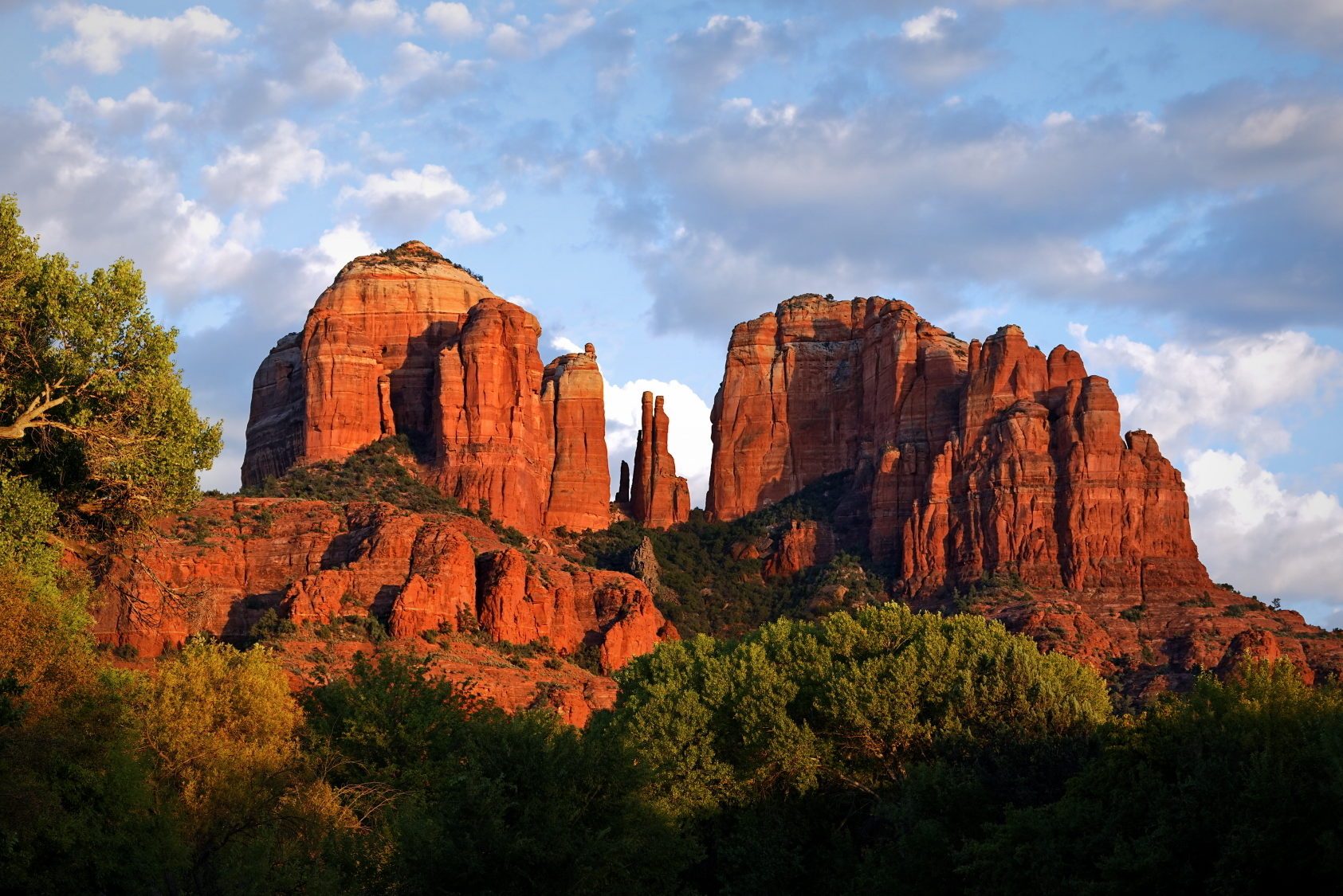 Scenic View Of Cathedral Rock Against Sky