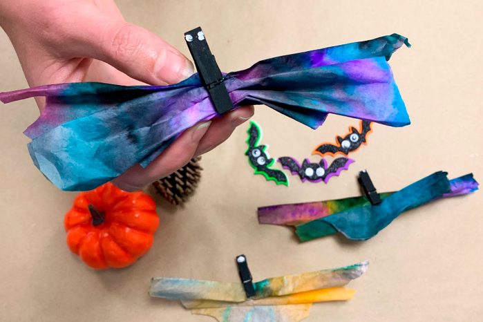 Coffee Filter Bats Halloween Kids Craft