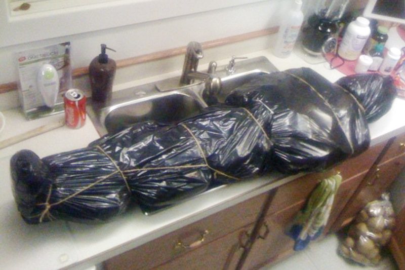 Garbage Bag Dead Body Decoration