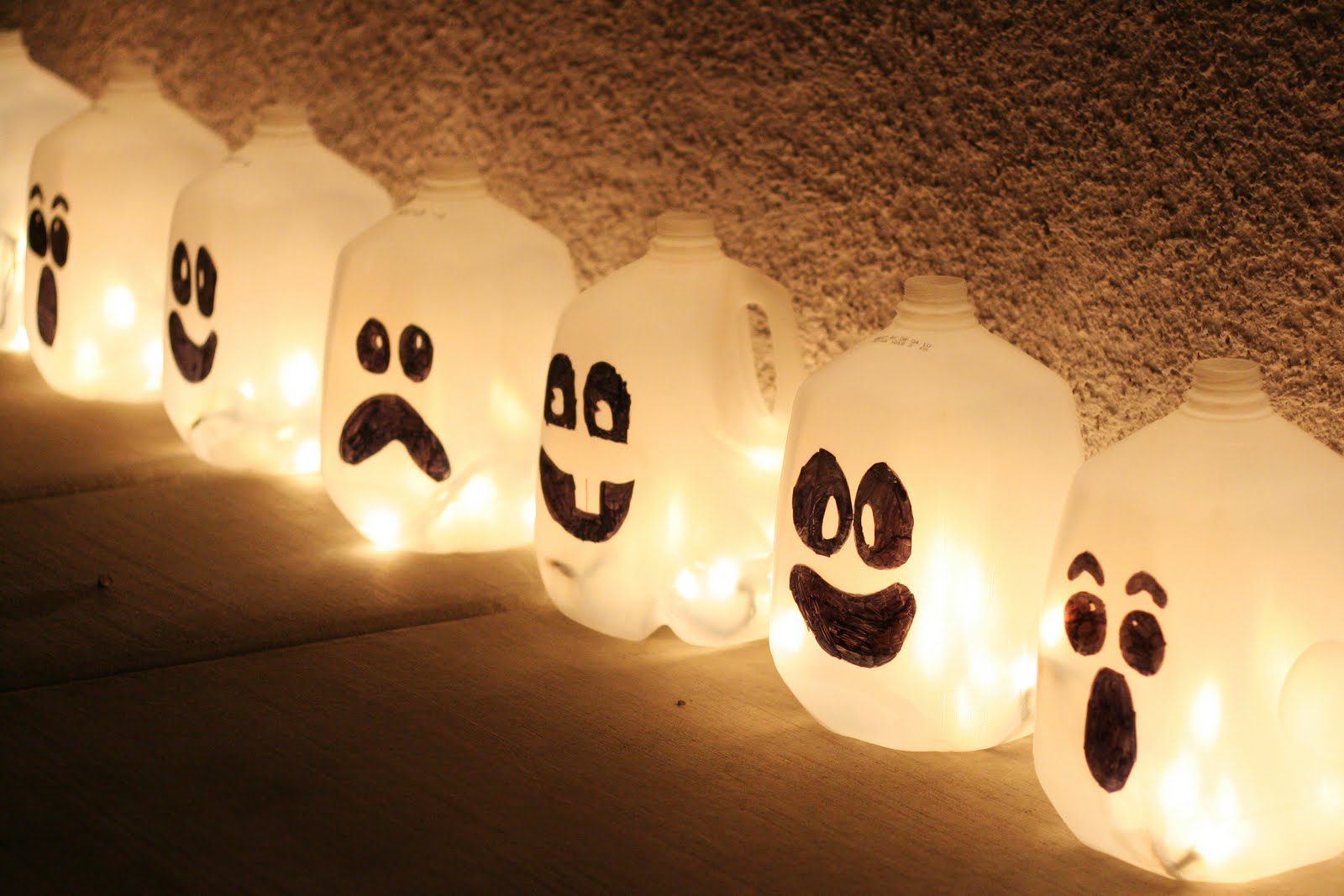 Milk Jug Ghost lanterns