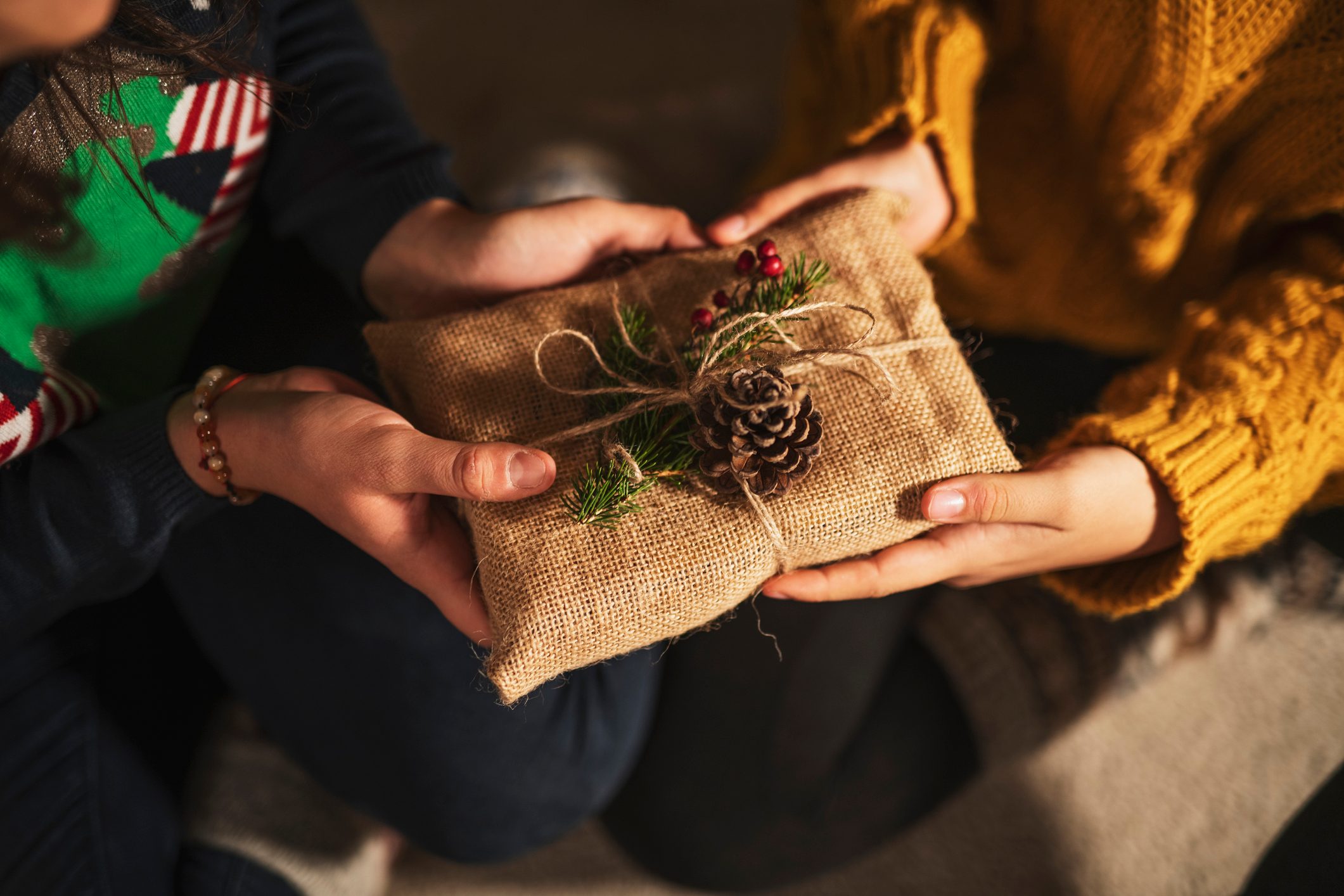 Exchanging Christmas Presents.