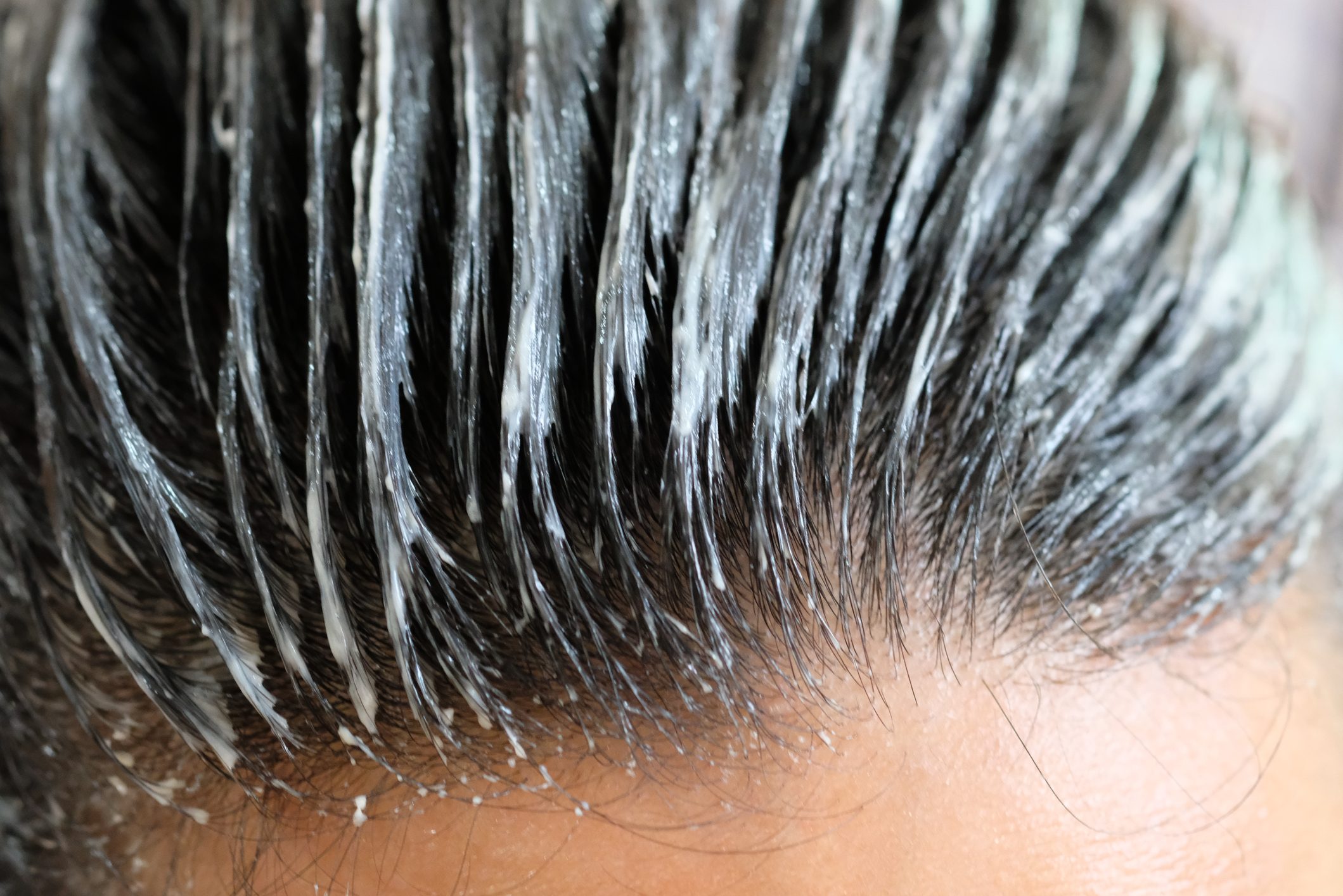 Close-Up Of Woman With Hair Dye