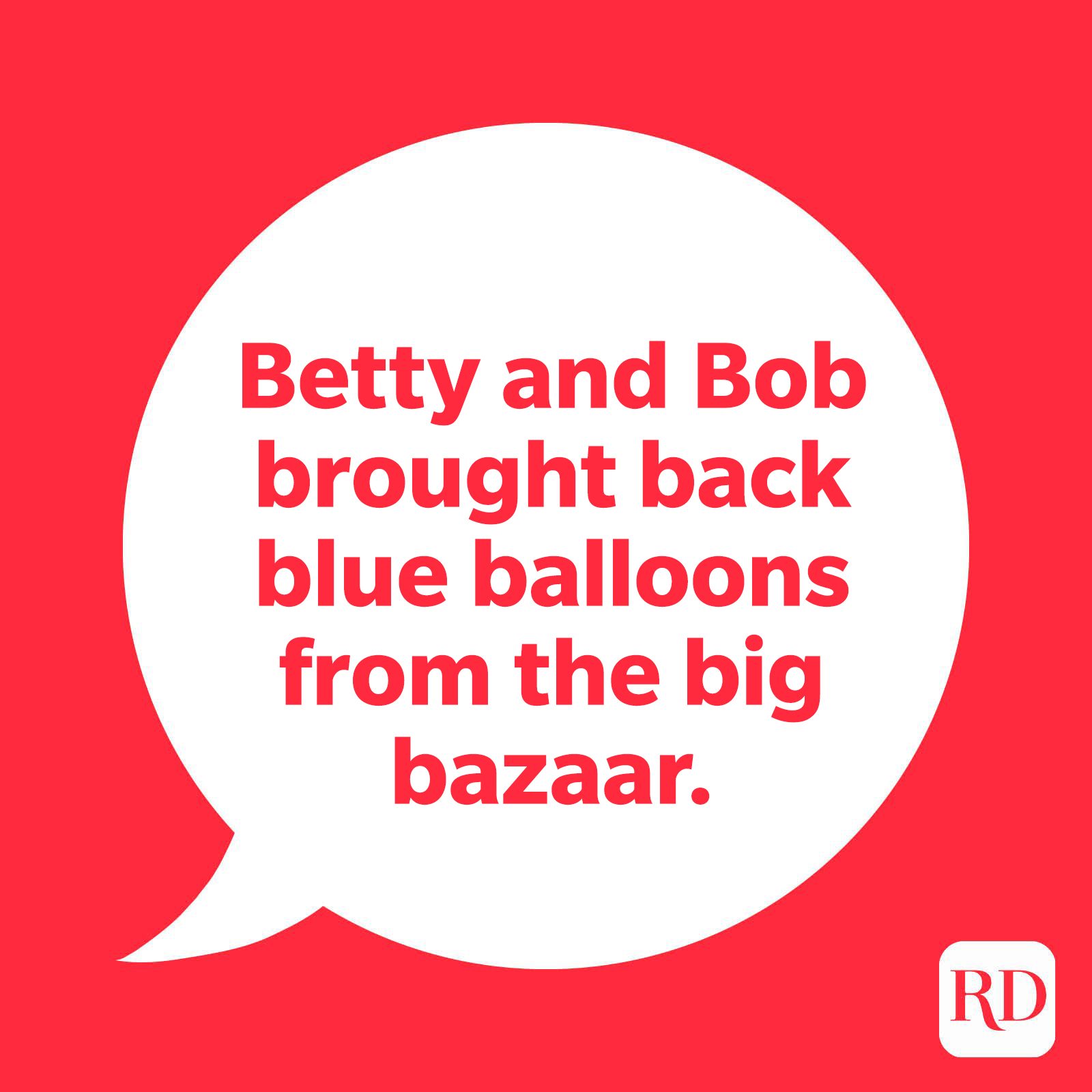 Rd Betty And Bob Brought Back Blue Balloons From The Big Bazaar