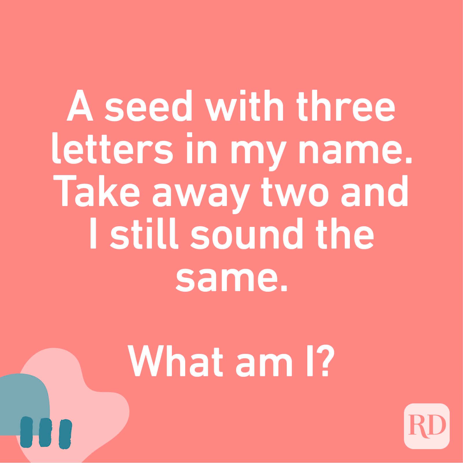 A seed with three letters in my name. Take away two and I still sound the same. What am I?