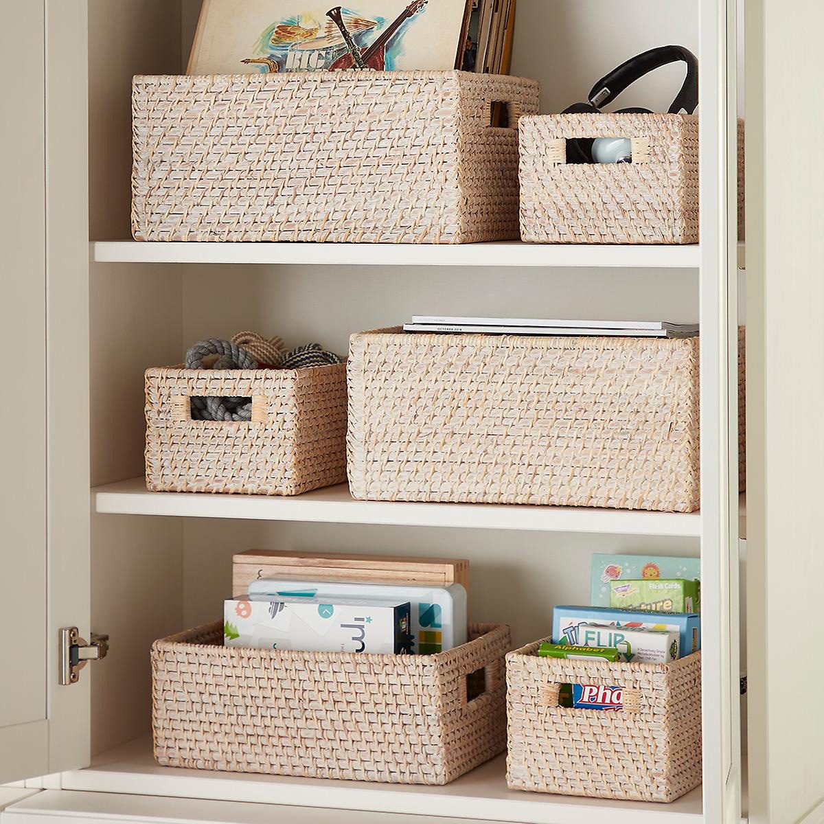 Rattan storage bins