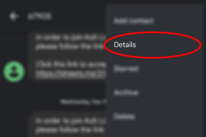 Details Option Android