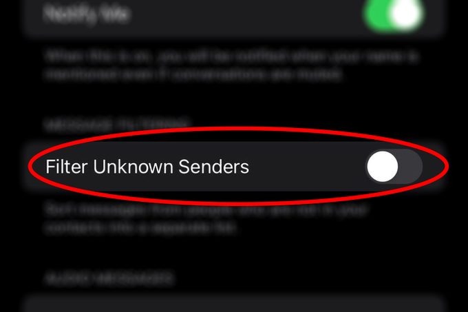 Filter Unknown Senders Iphone Off