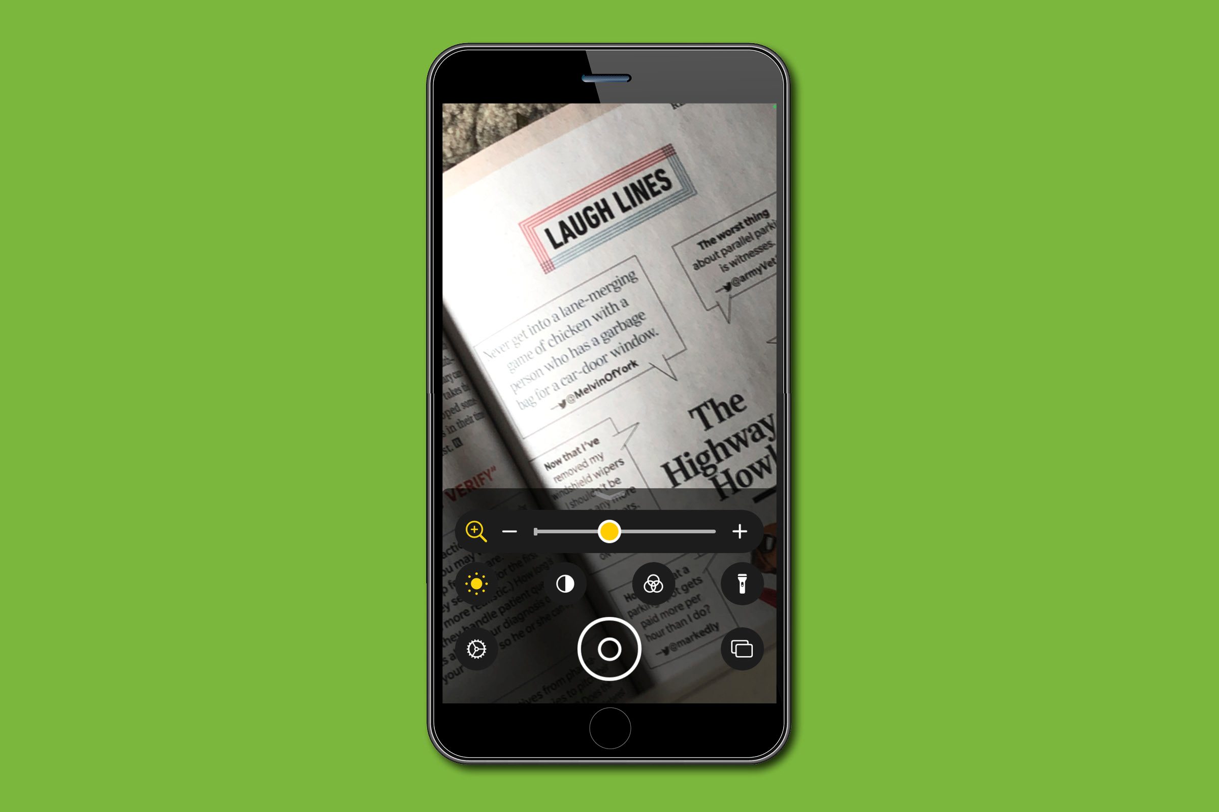 Access a magnifying glass