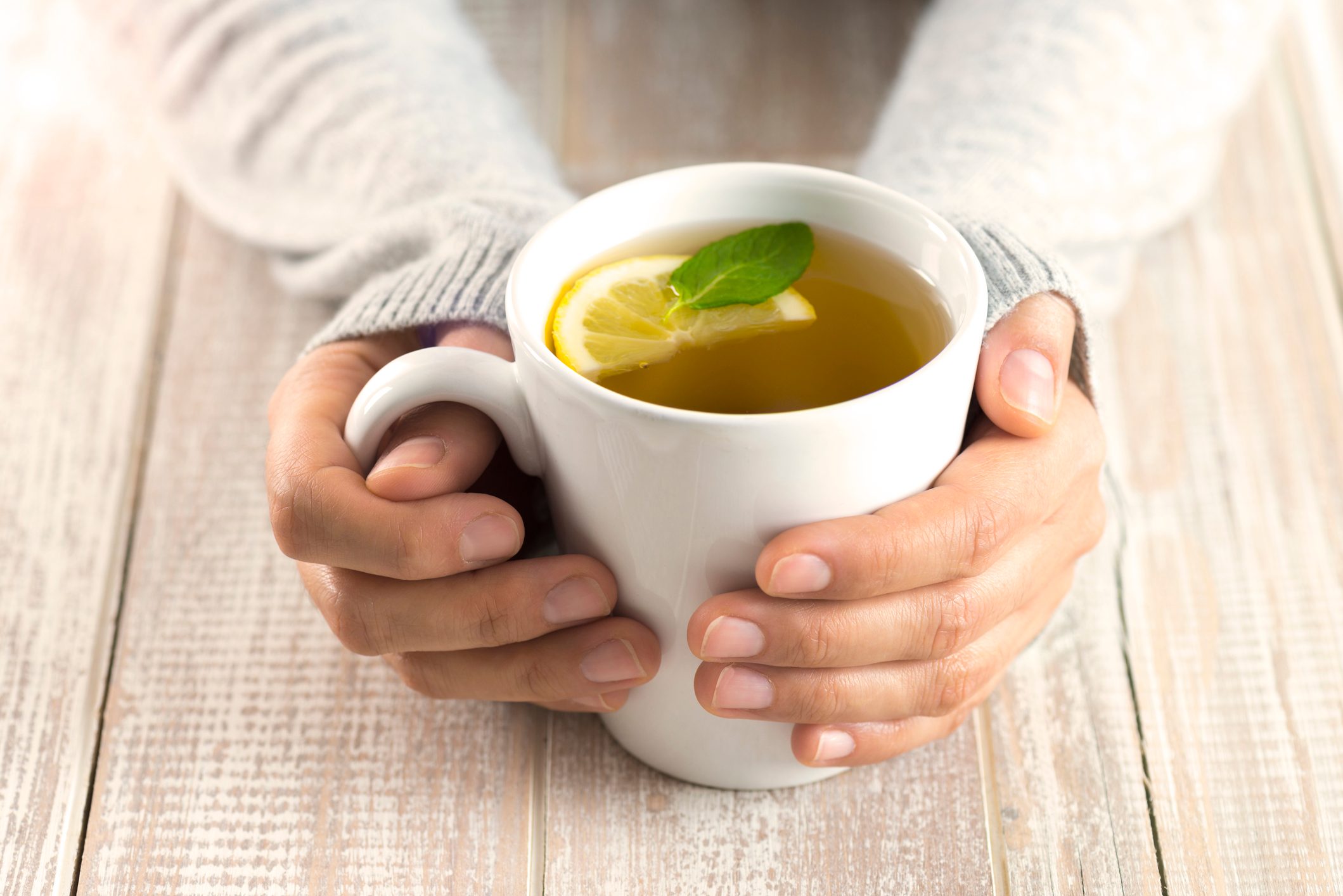 Woman with herbal tea