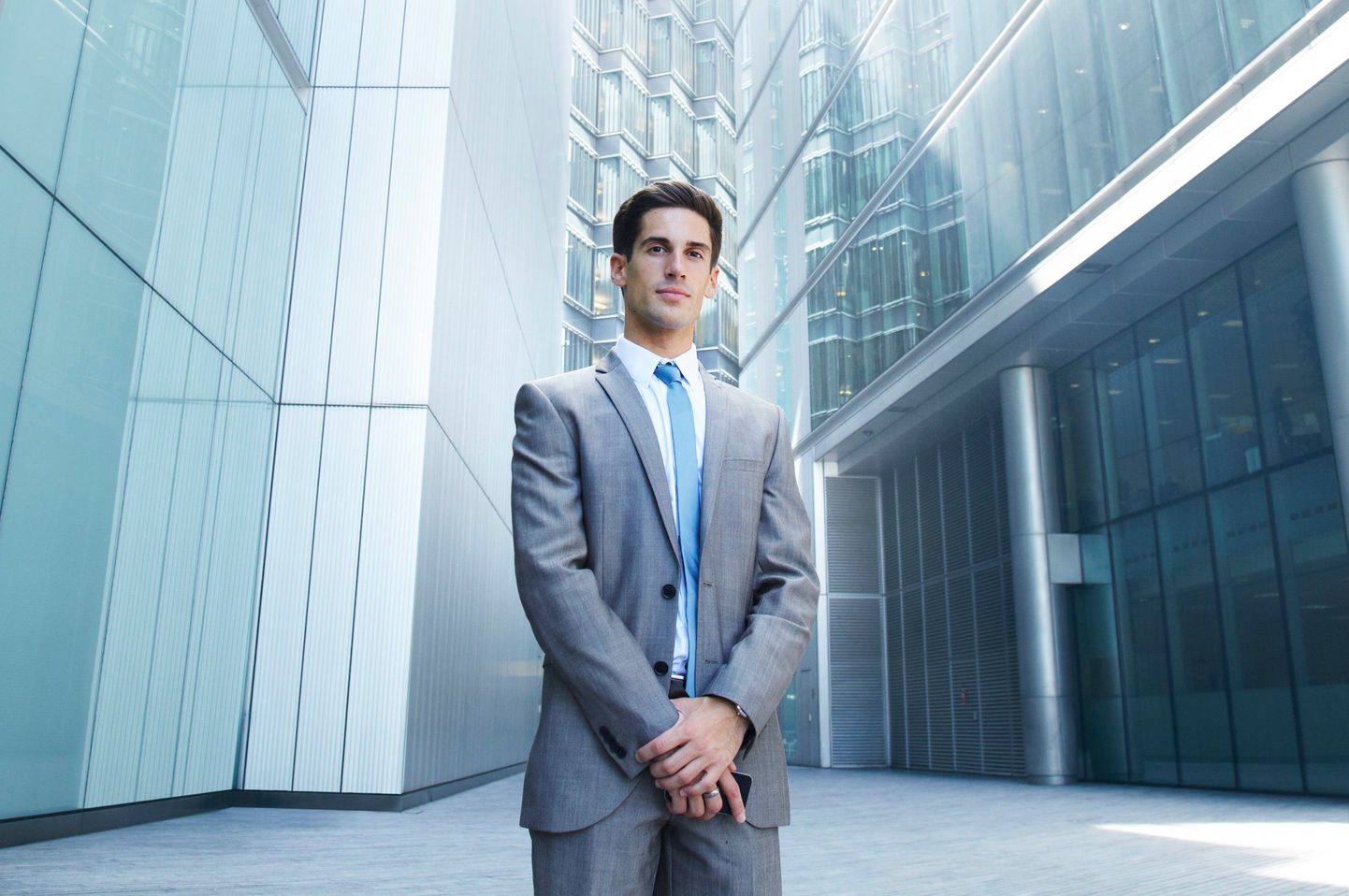 Portrait of businessman in the city.