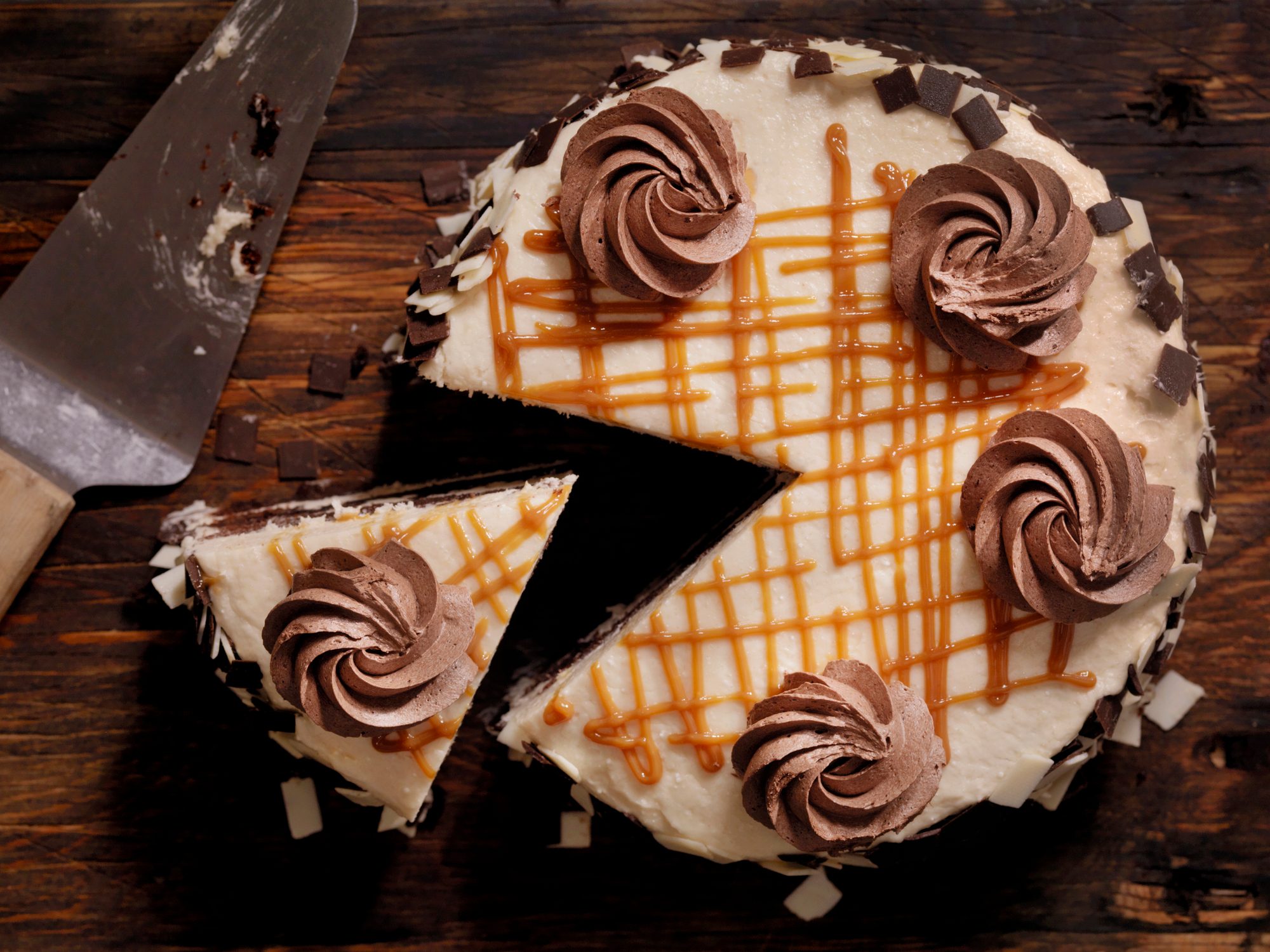 Triple Layer Chocolate Caramel Cake