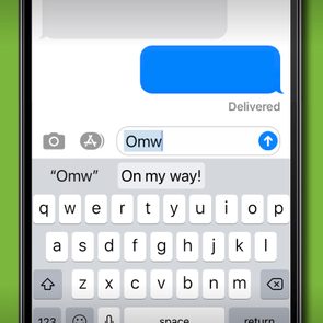 Text message screen showing 