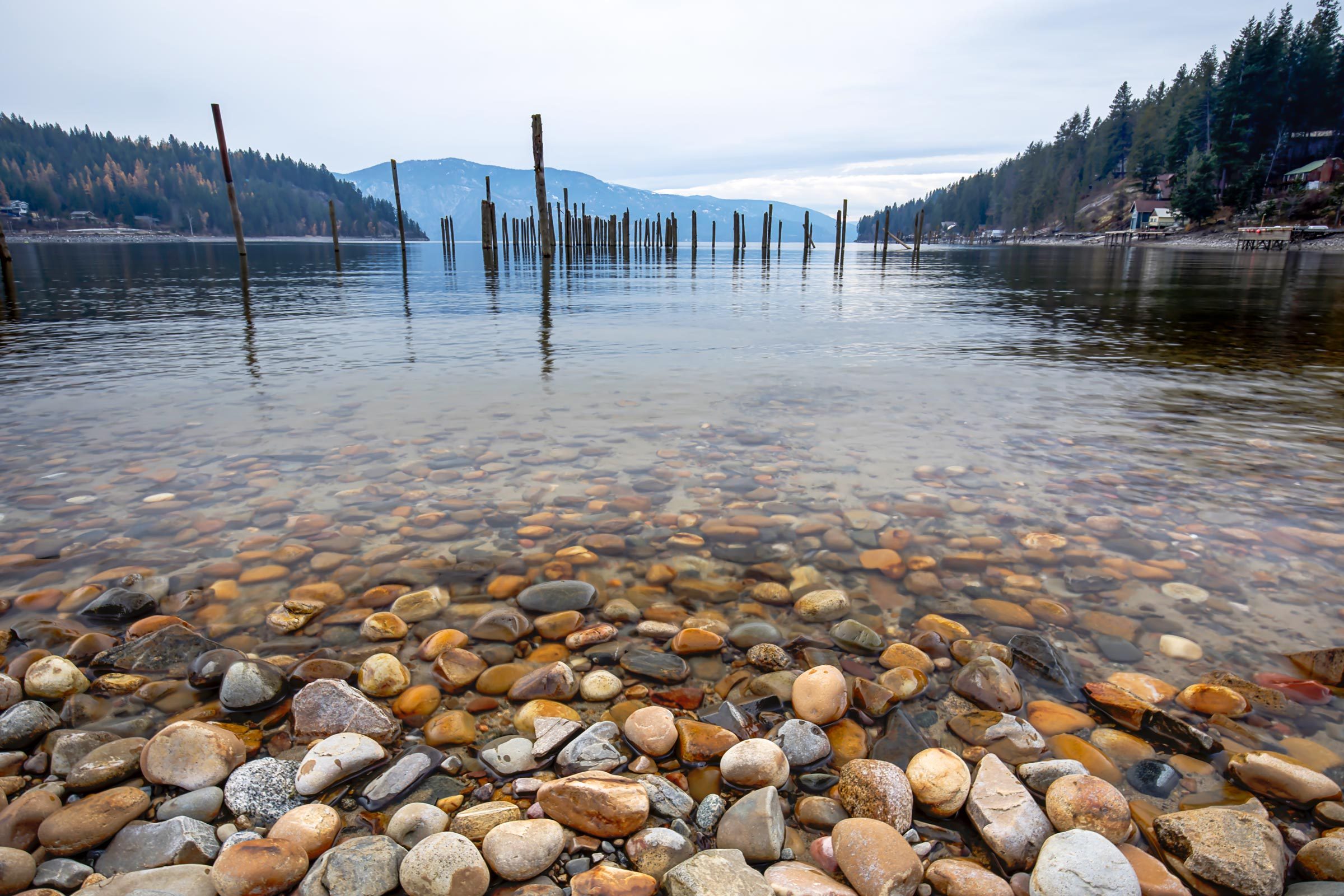 Rocks in the clear water in Pend Oreille Lake at Garfield Bay just south of Sandpoint, Idaho