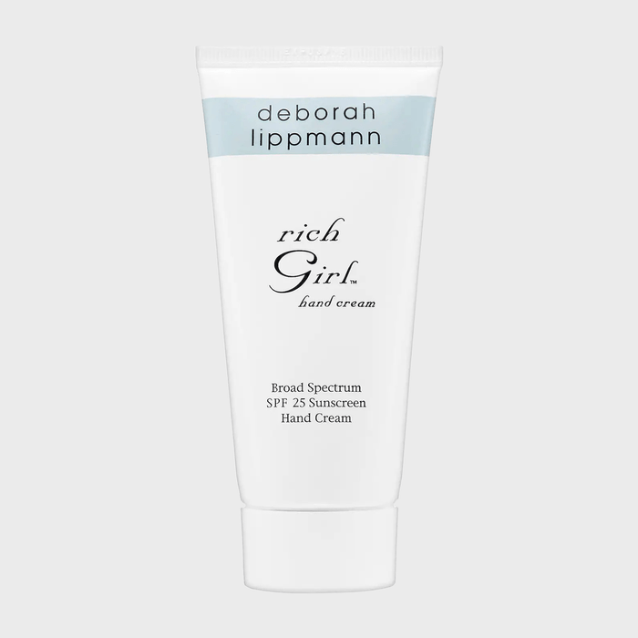 Tube of Deborah Lippmann hand cream labeled 
