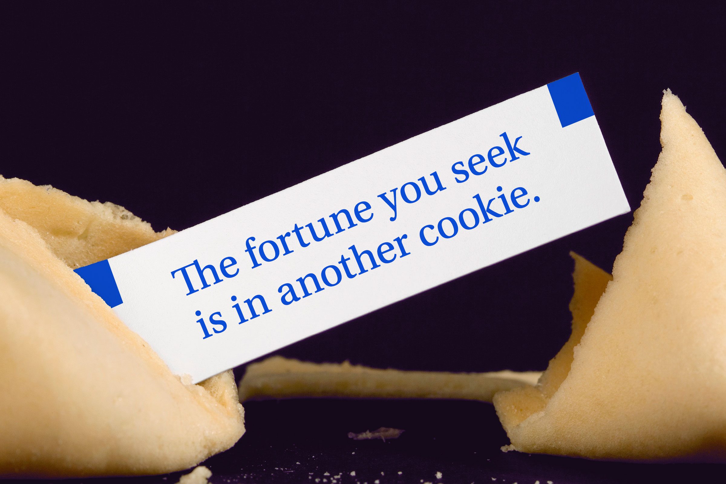For image: The fortune you seek is in another cookie.