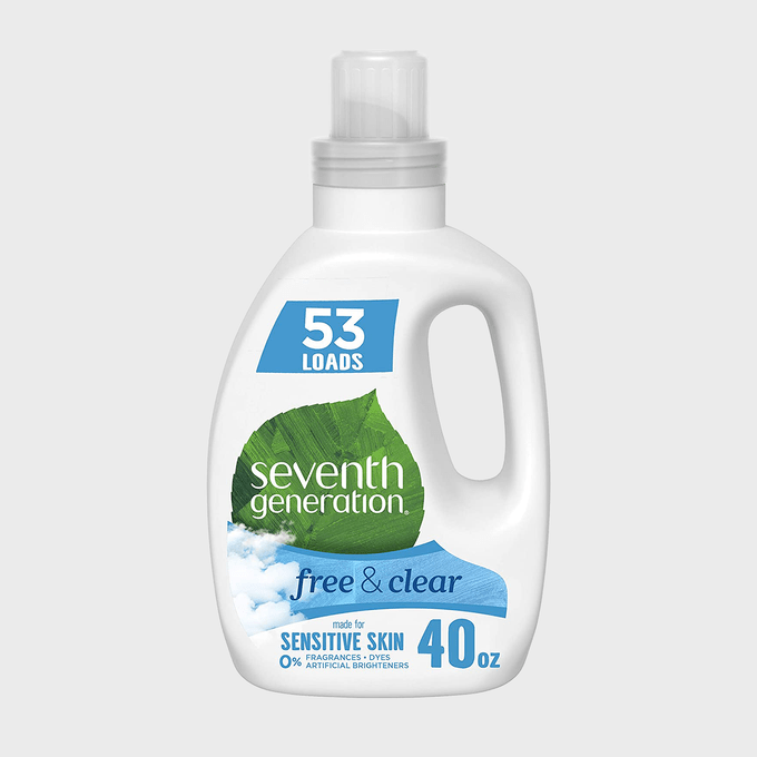 Detergent bottle labeled 