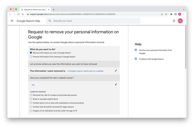 How To Delete Yourself From Google Searches Google Form