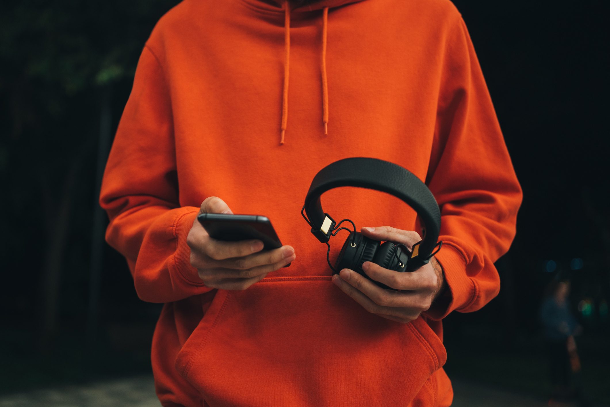 Man with headphones and a basic taste in music