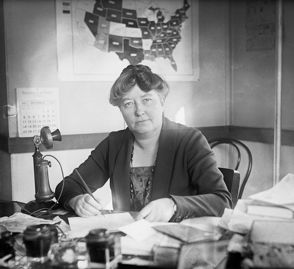Mary Anderson at Desk