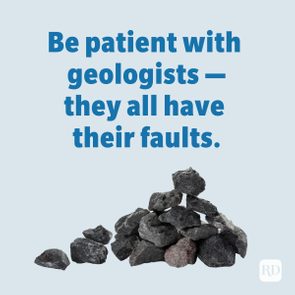 Rocks stacked neatly, sitting quietly on a light background with text: 