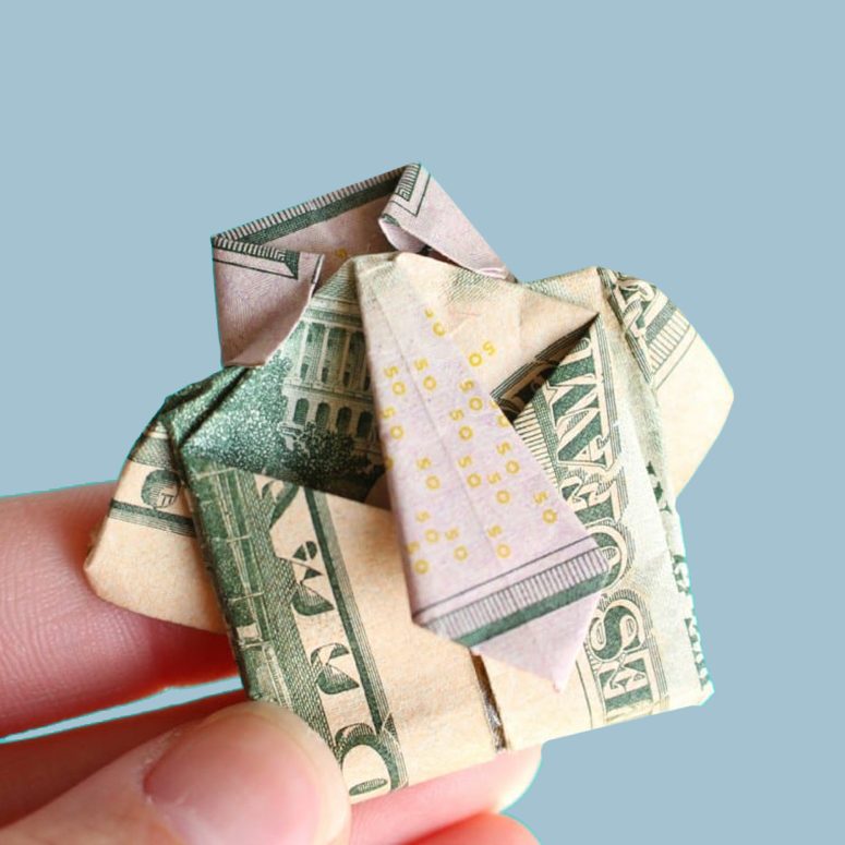 Cash origami for fathers day
