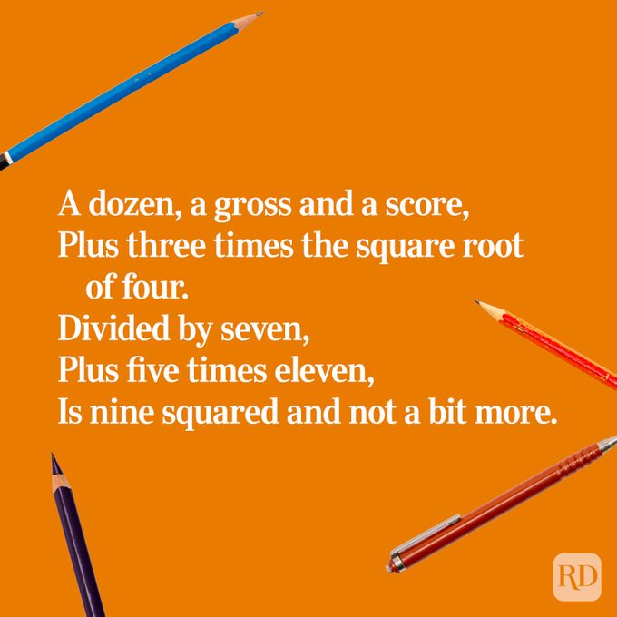 Limerick on an orange background with pencils